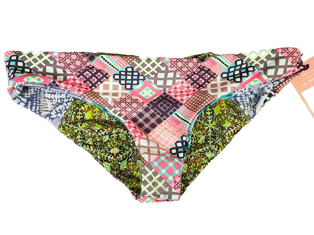 Maaji Reversible Bikini Bottom Small Multicolor Geometric - New